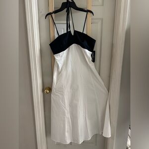 Karl Lagerfeld Black & White Strapless Midi Dress